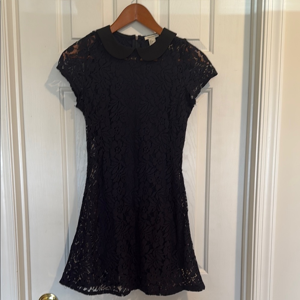 Forever 21 Navy Lace Dress with Collar